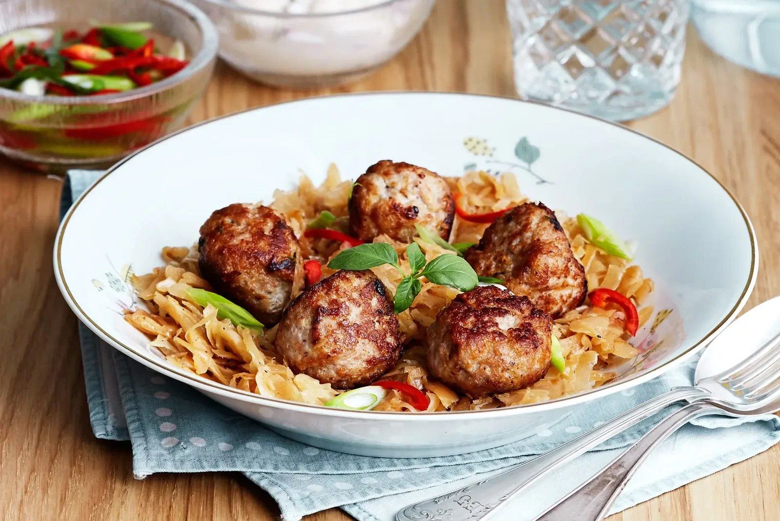 Asian Pork Meatballs with Thai Basil Mayo