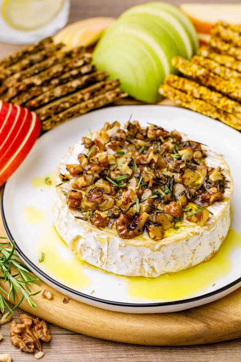 Baked Brie with Garlic, Herbs and Toasted Walnuts