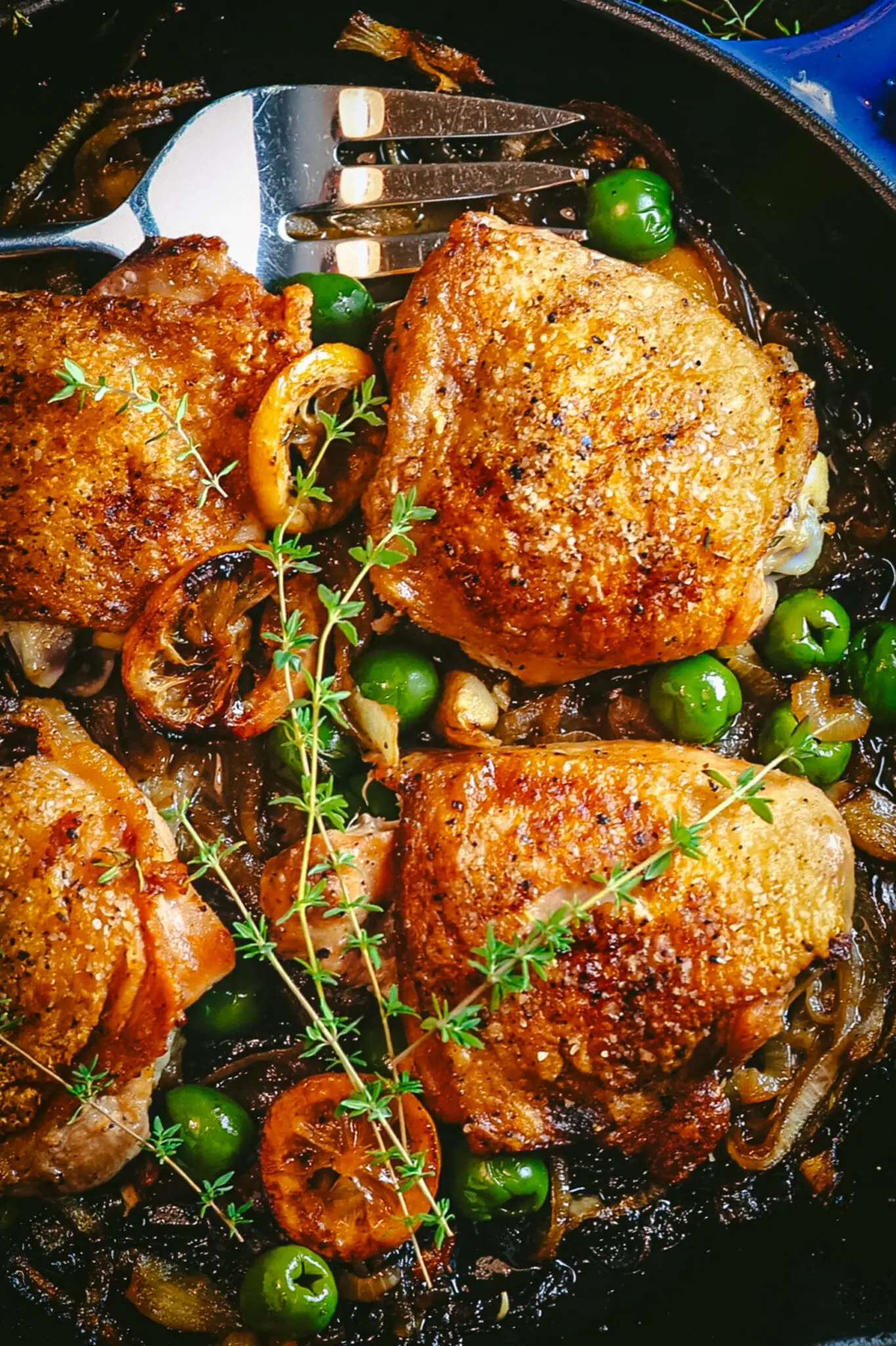 Braised Chicken Thighs with Olives and Lemon