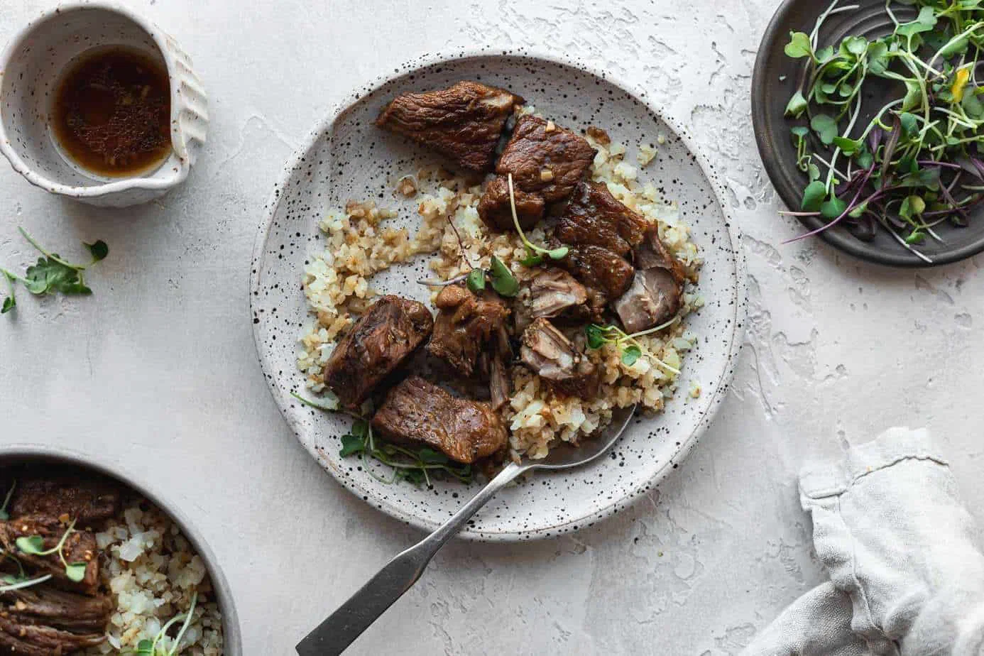 Braised Pork Adobo with Cauliflower Rice