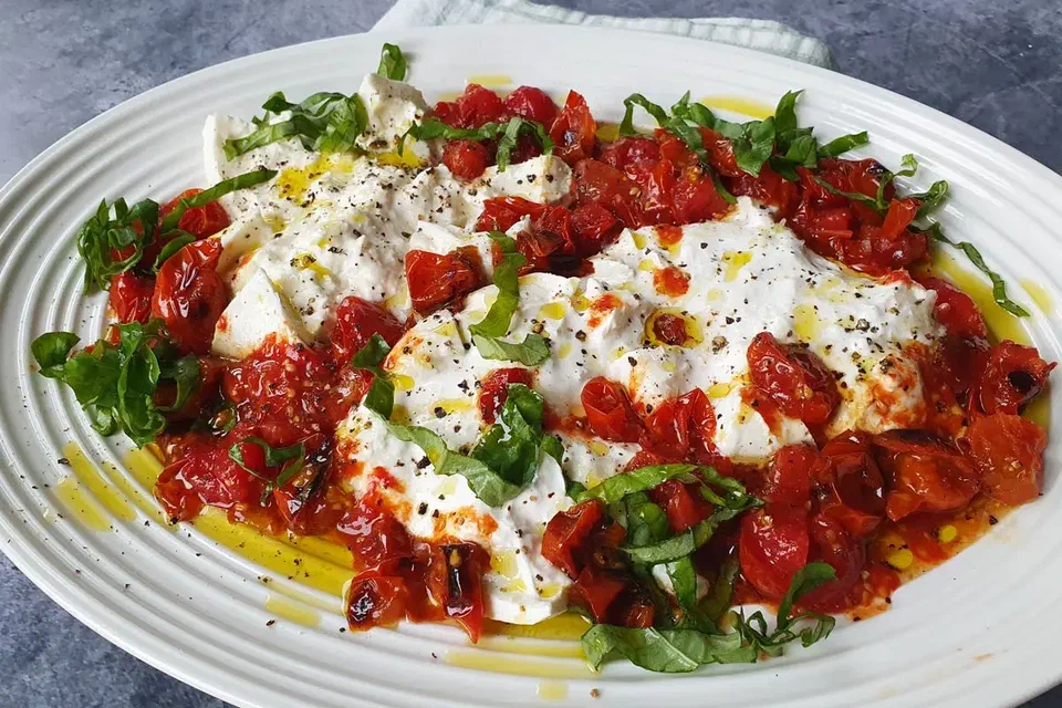 Burrata with Roasted Cherry Tomatoes