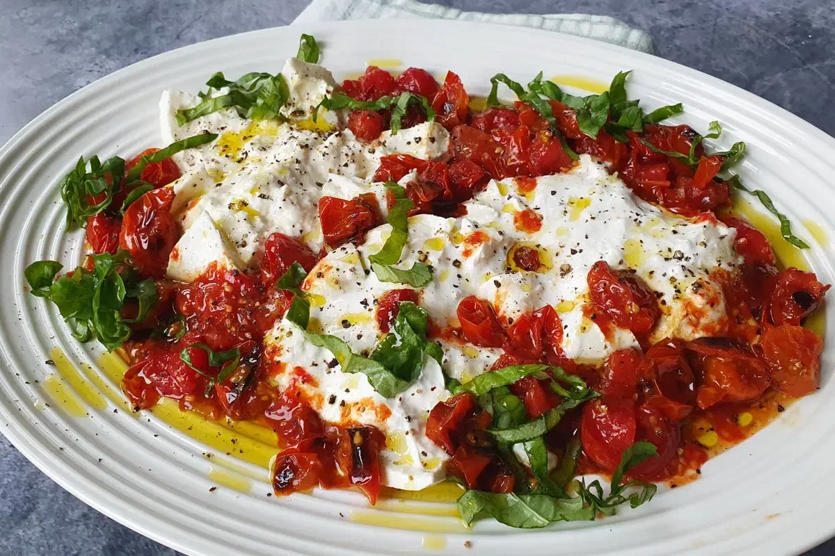 Burrata with Roasted Cherry Tomatoes
