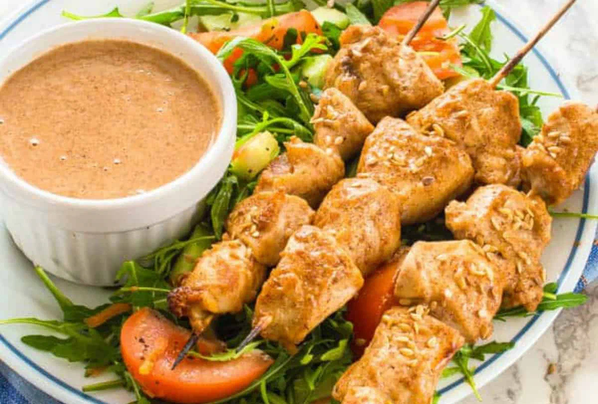 Chicken Satay with Almond Butter Sauce
