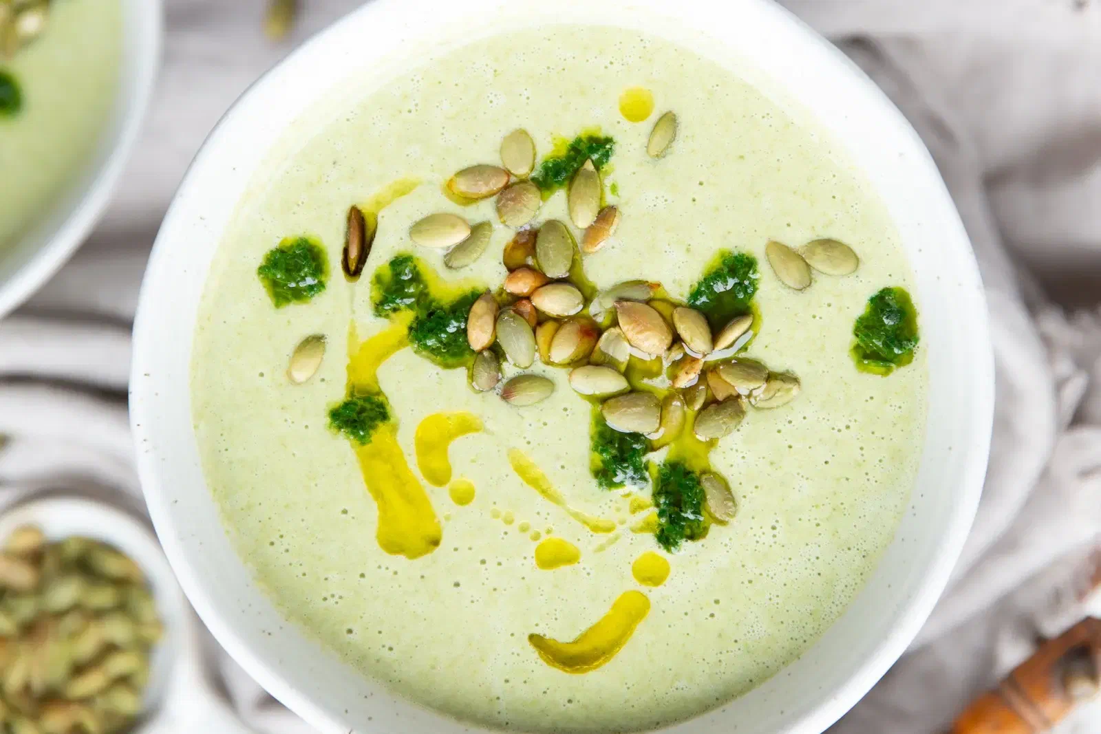 Creamy Chicken, Kale and Cauliflower Soup