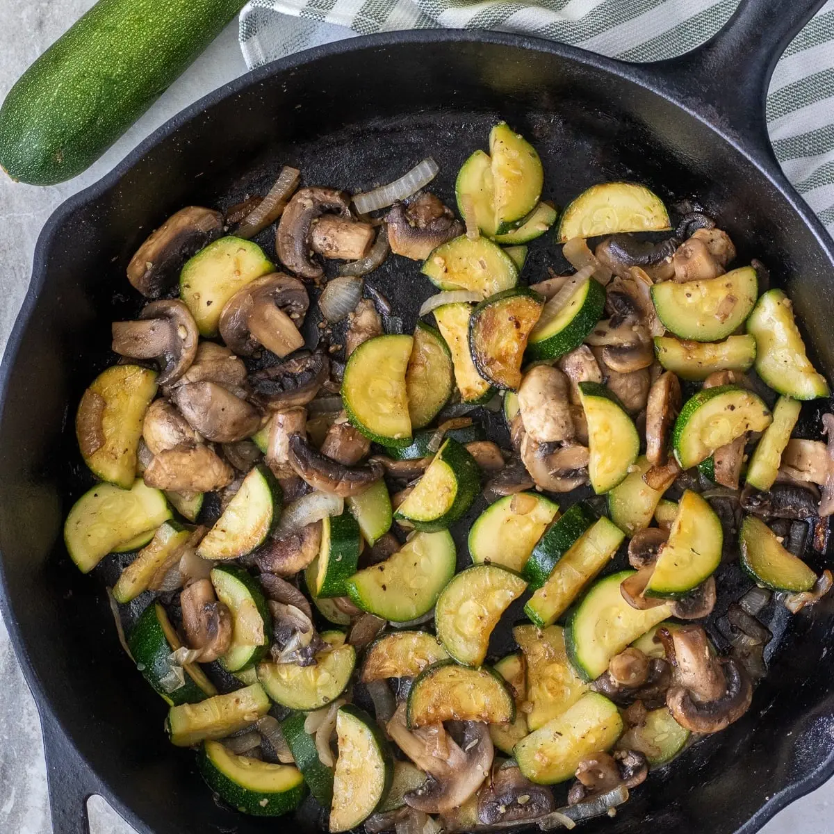 Garlic Butter Sautéed Zucchini and Mushrooms