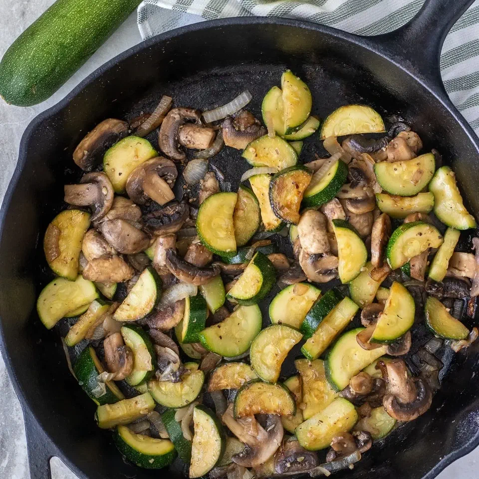 Garlic Butter Sautéed Zucchini and Mushrooms