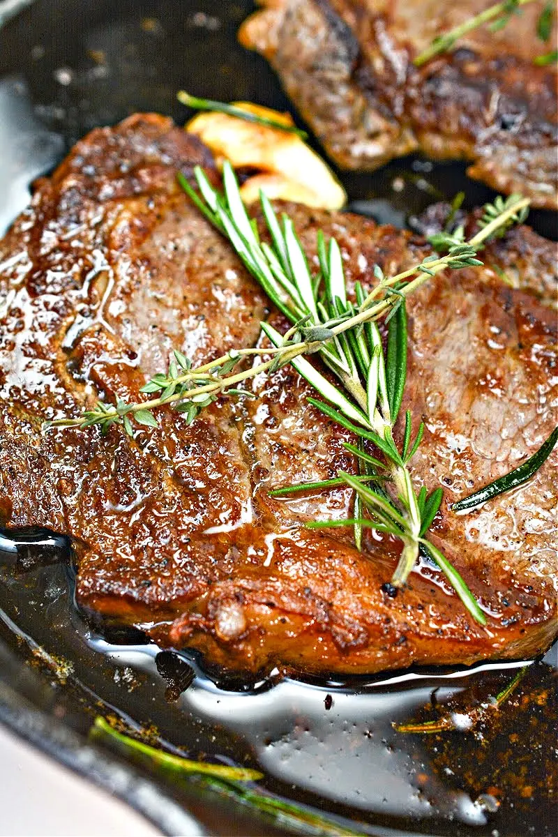 Garlic Herb Ribeye Steak with Compound Butter
