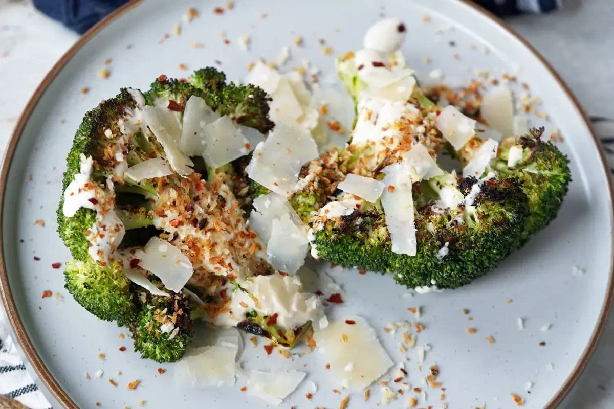 Grilled Broccoli Caesar Salad