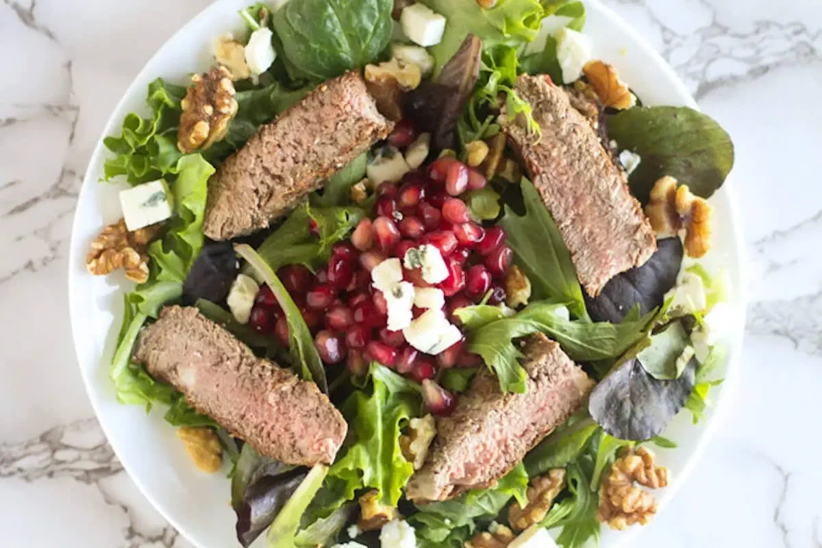 Grilled Steak Salad with Blue Cheese and Pomegranate