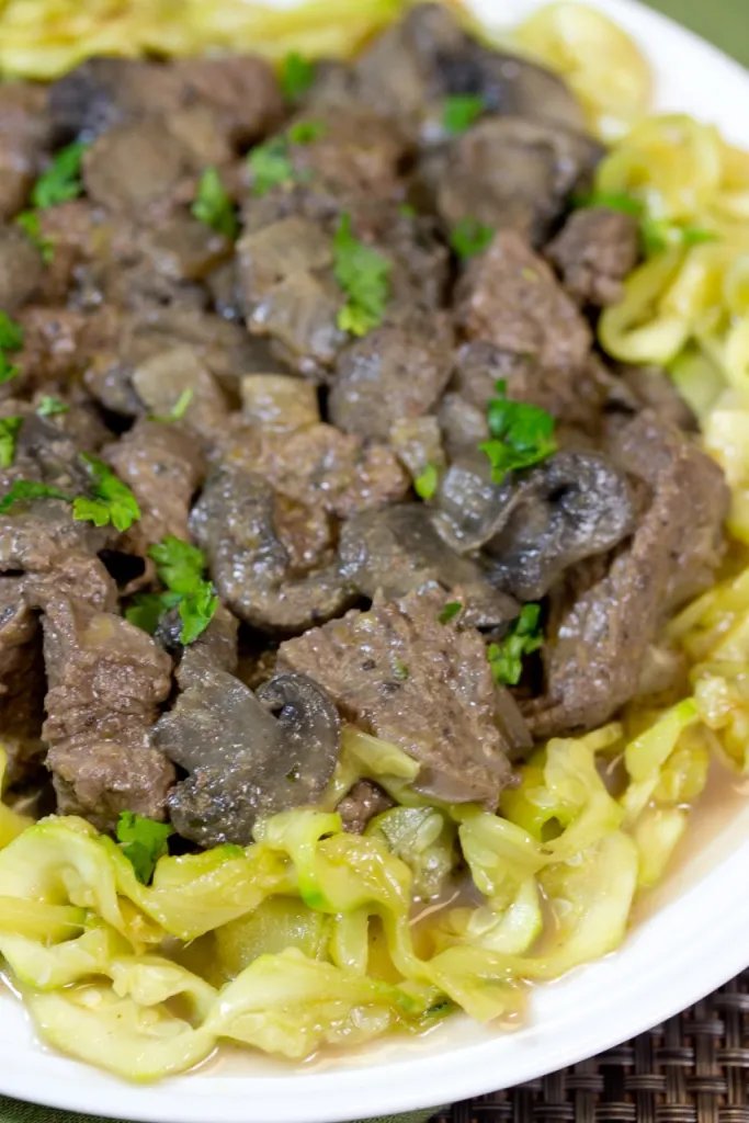 Keto Beef Stroganoff with Zucchini Noodles