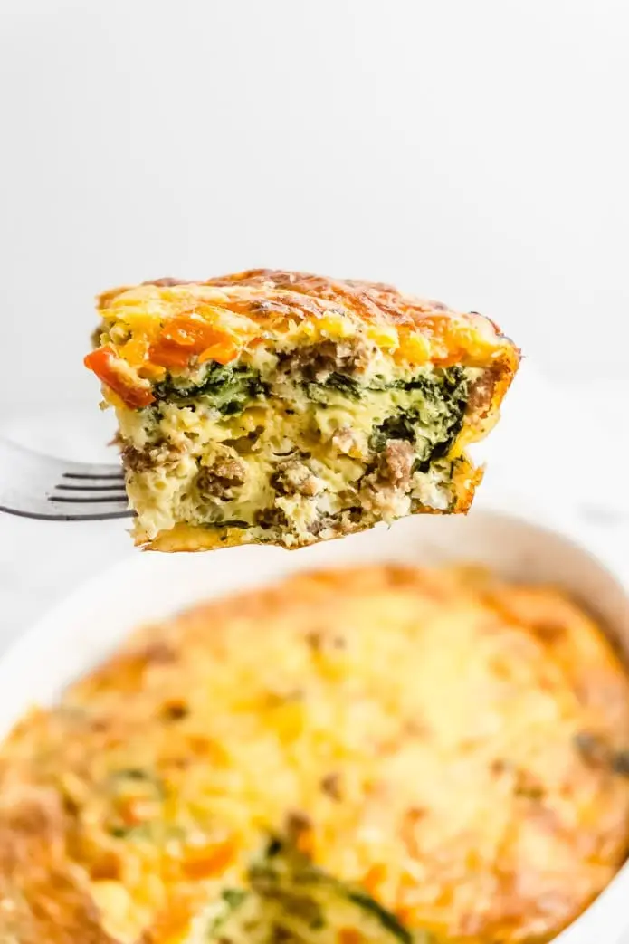 Keto Breakfast Casserole with Sausage, Eggs and Cheese