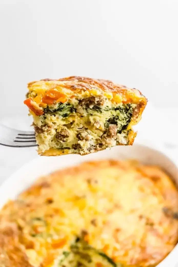 Keto Breakfast Casserole with Sausage, Eggs and Cheese
