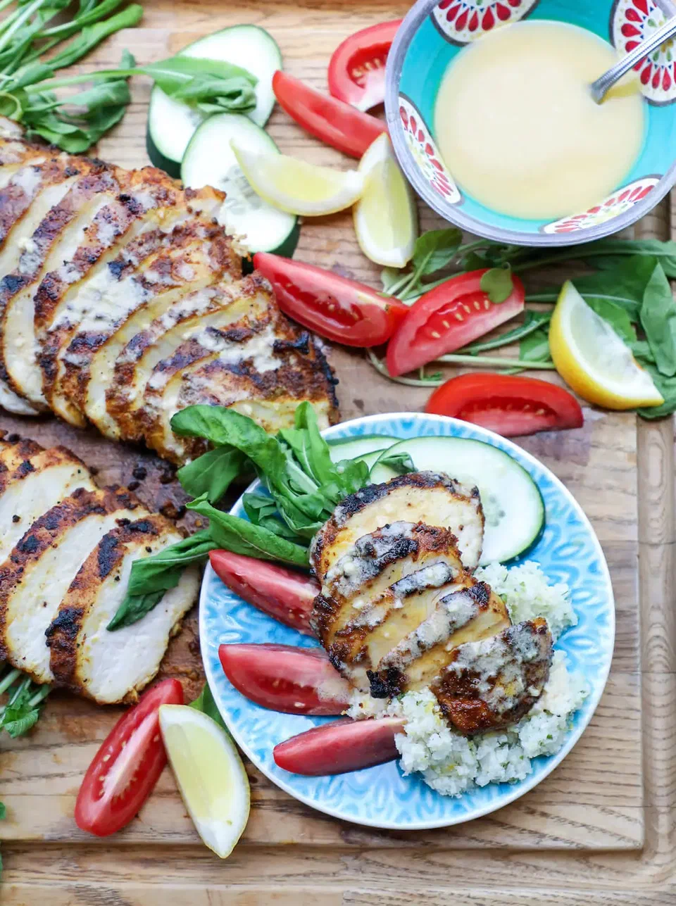Keto Chicken Shawarma Bowl with Tahini Sauce