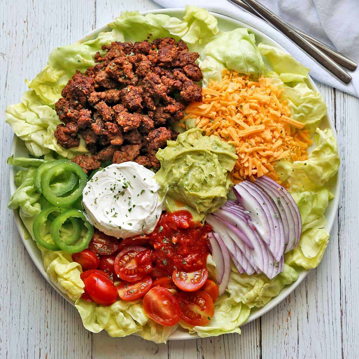 Keto Taco Salad with Ground Beef