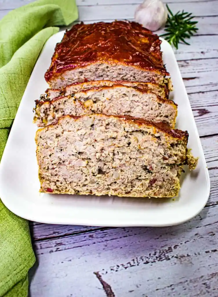 Keto Turkey Meatloaf with Bacon and Mushrooms