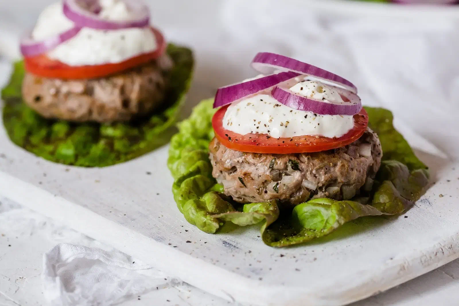 Lamb Burgers with Feta Yogurt Sauce