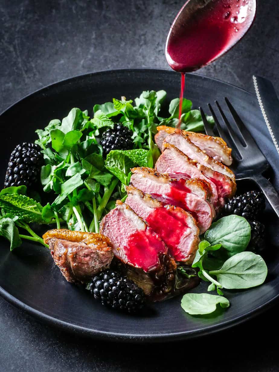 Pan-Seared Duck Breast with Blackberry Sauce