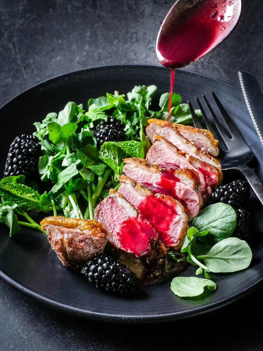 Pan-Seared Duck Breast with Blackberry Sauce