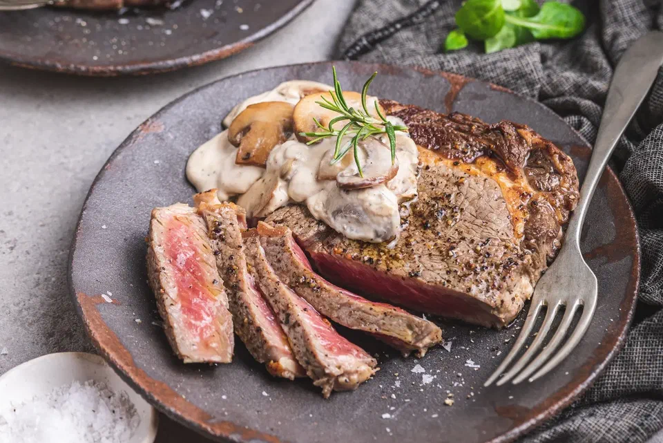 Pan-Seared Steak with Creamy Mushroom Sauce