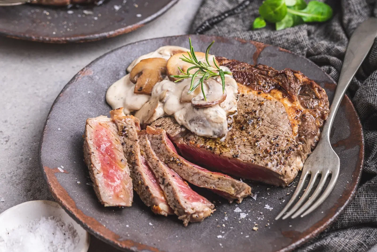 Pan-Seared Steak with Creamy Mushroom Sauce
