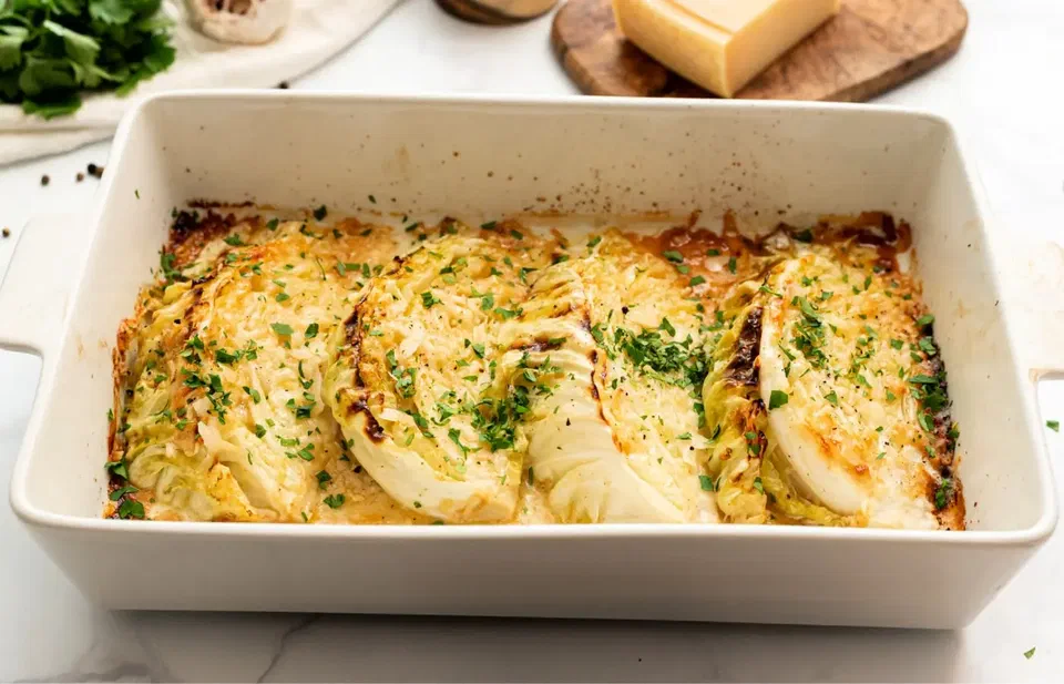 Roasted Cabbage Steaks with Parmesan