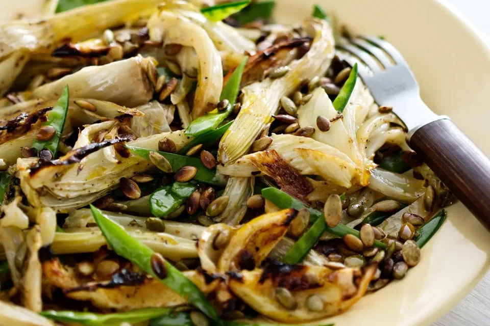 Roasted Fennel and Snow Pea Salad