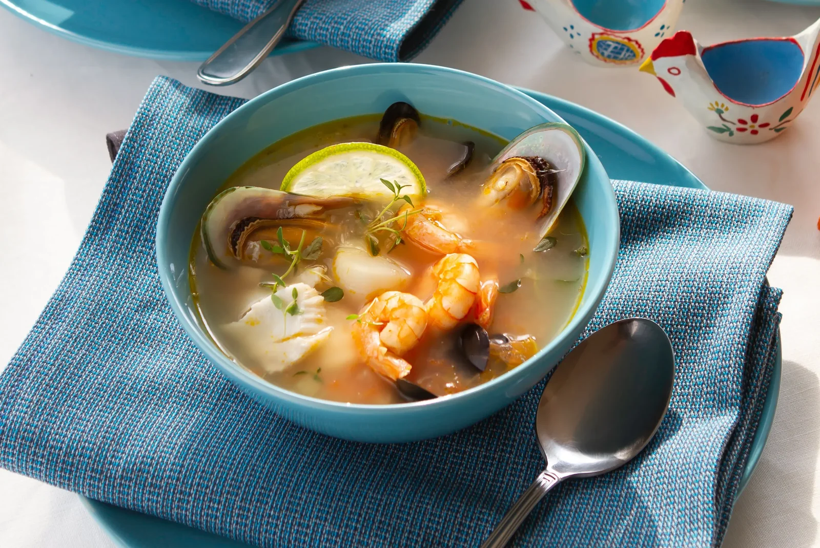 Seafood Soup with Garlic Mayo