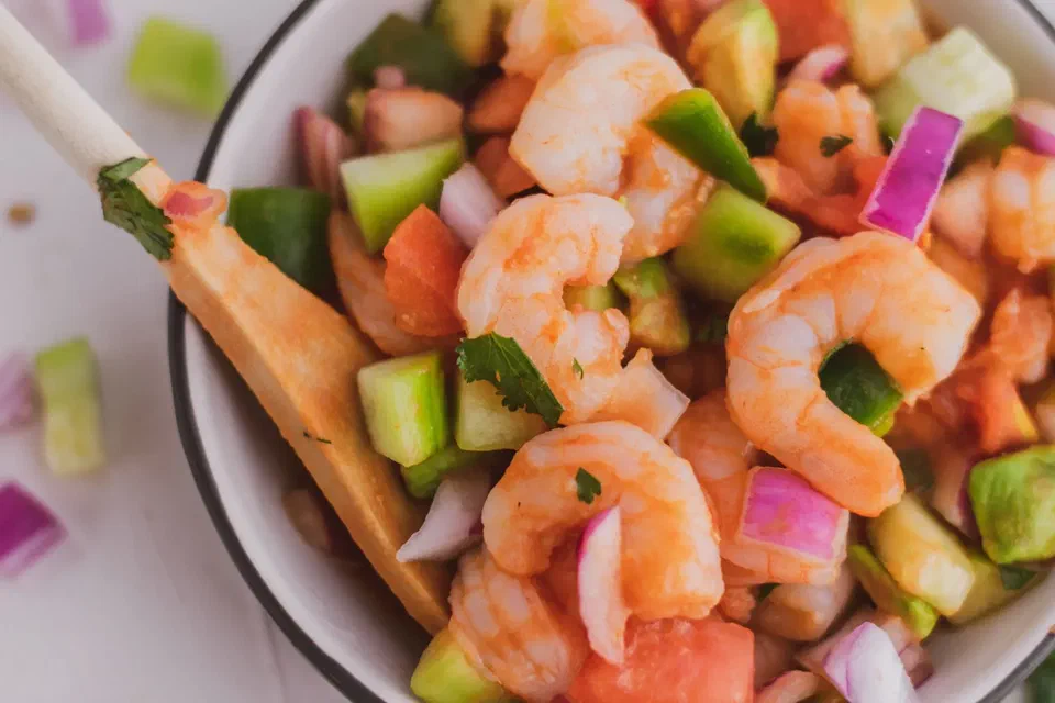 Shrimp Ceviche with Cucumber and Avocado