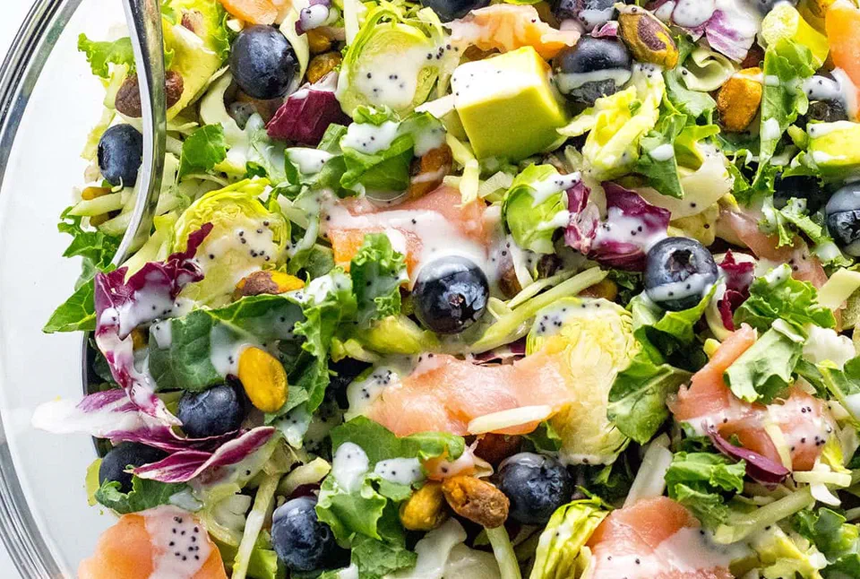 Smoked Salmon Salad with Blueberries and Avocado