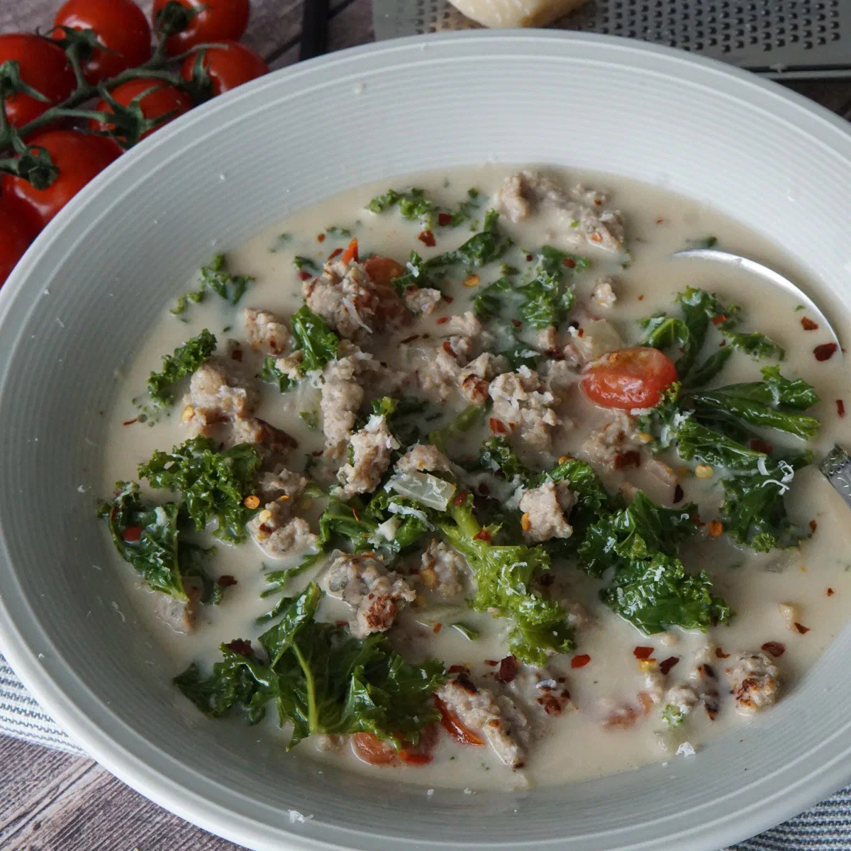 Spicy Sausage and Kale Soup