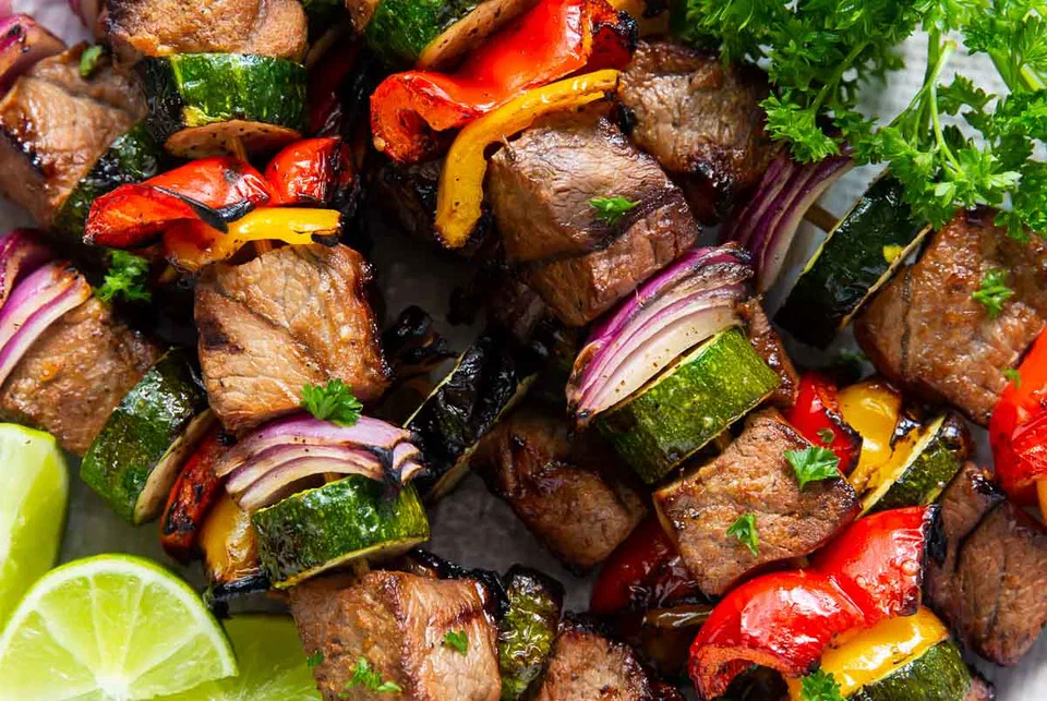 Steak Kabobs with Zucchini and Peppers