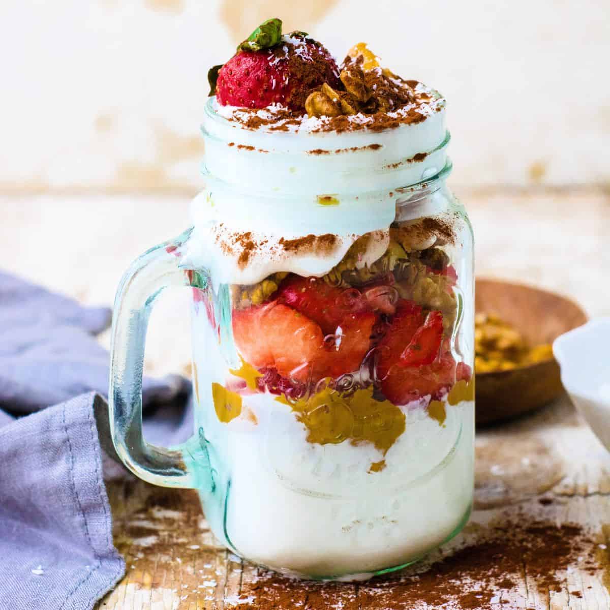 Strawberry Greek Yogurt Parfait with Toasted Nuts
