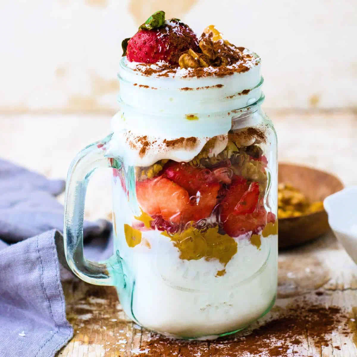 Strawberry Greek Yogurt Parfait with Toasted Nuts