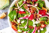 Strawberry Spinach Salad with Goat Cheese