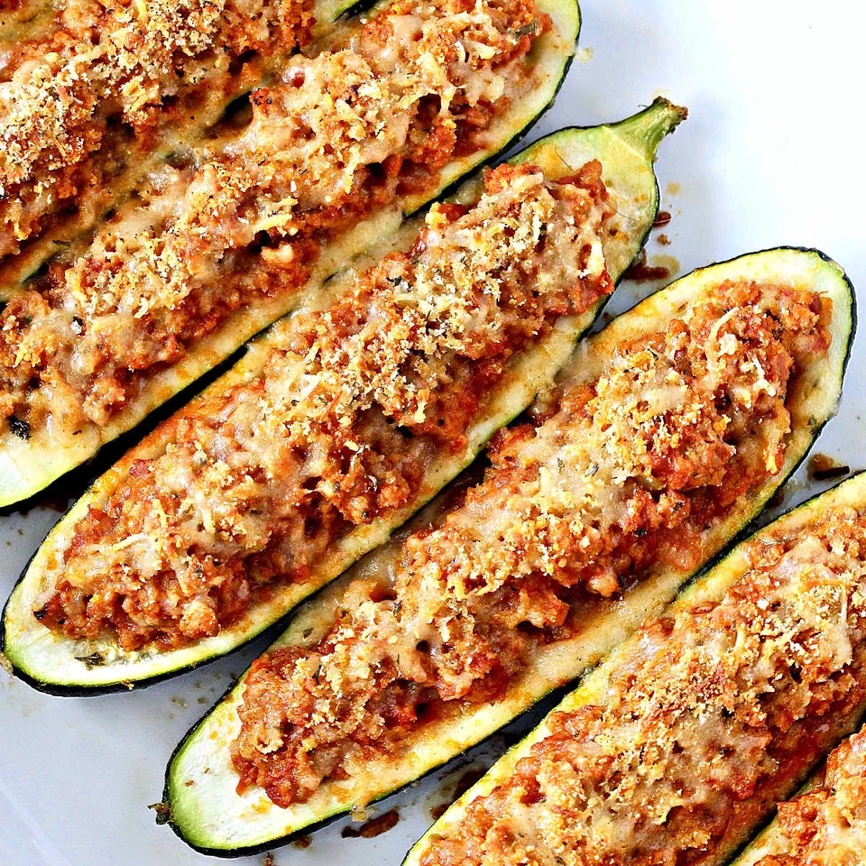 Turkey Stuffed Zucchini Boats